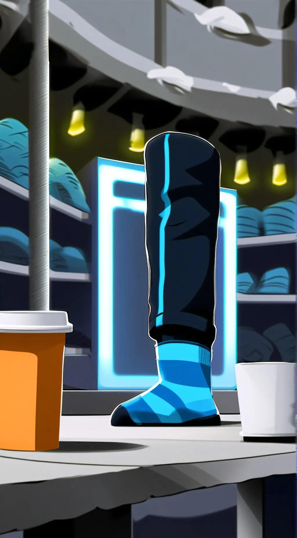 ai character: sock in backrooms background