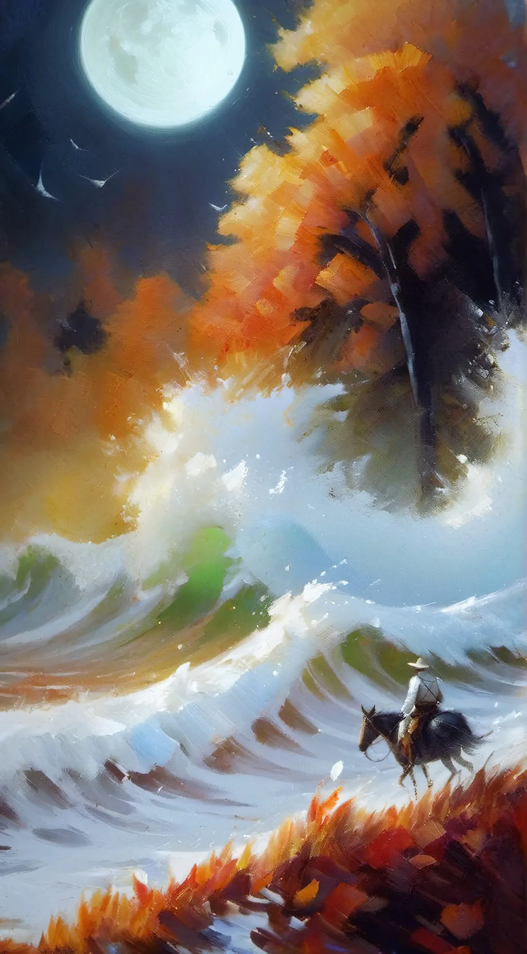 ai character: sun and moon background