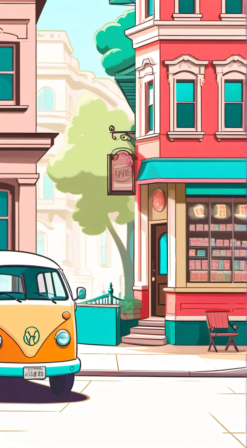 ai character: sit still look background