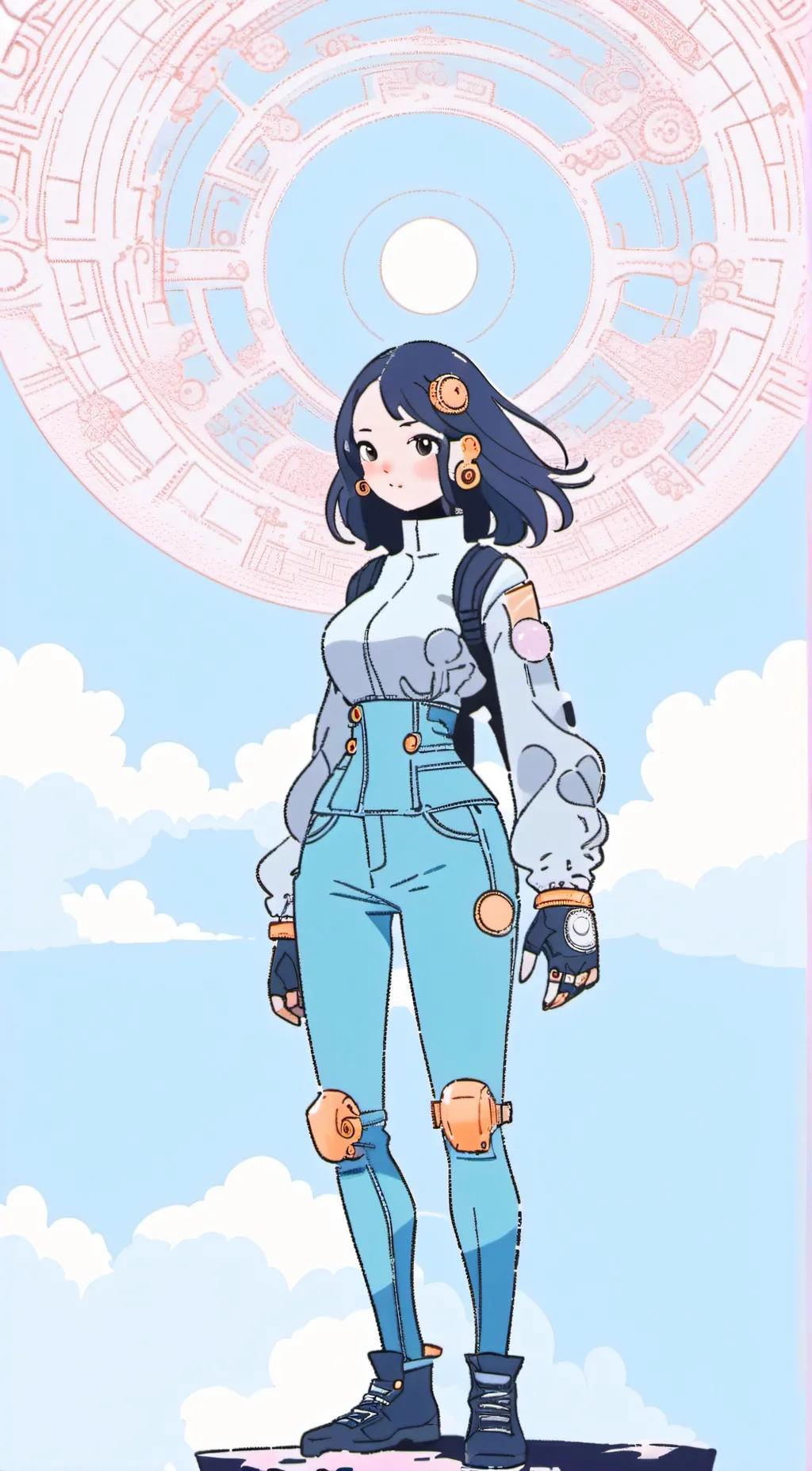 ai character: titan camerawomen  background