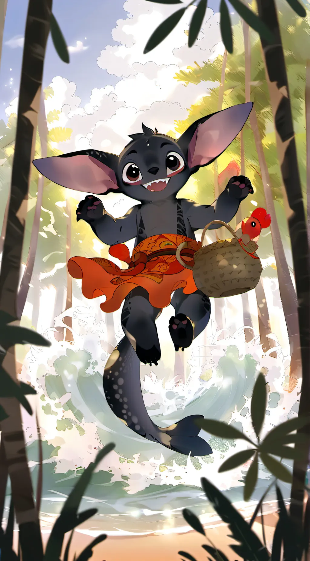 ai character: stitch background