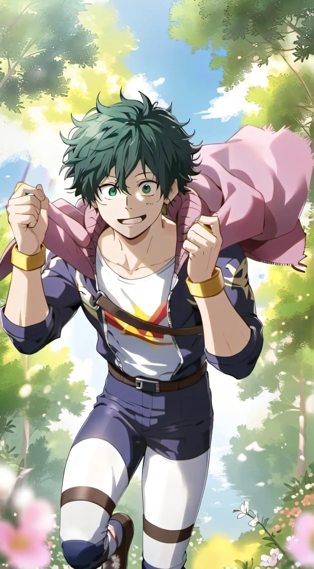 ai character: MHA+ pride month background