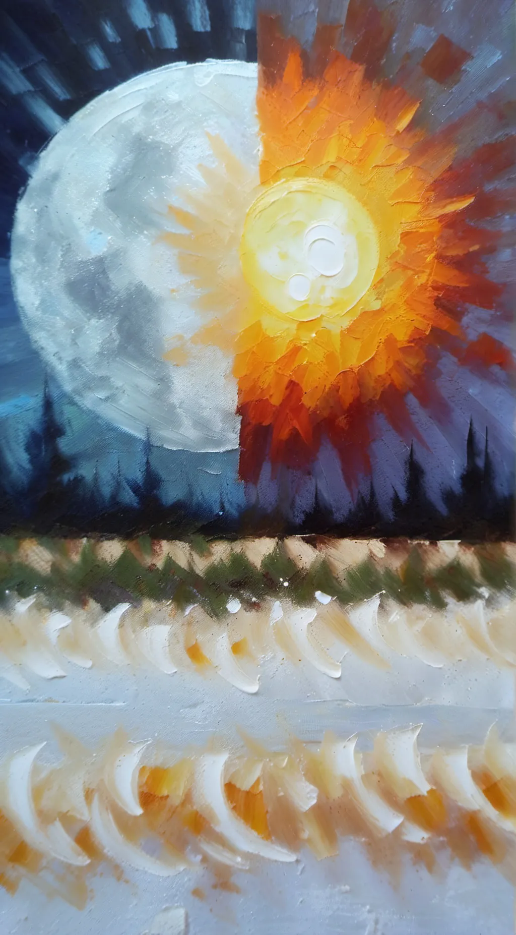 ai character: Sun and Moon  background