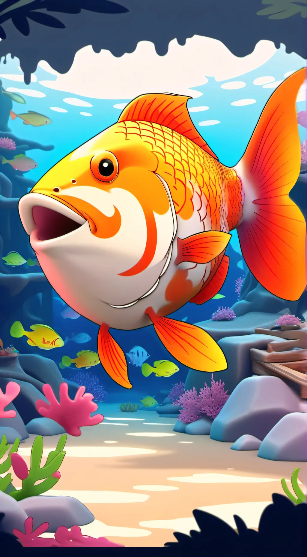 ai character: New fish to you! background