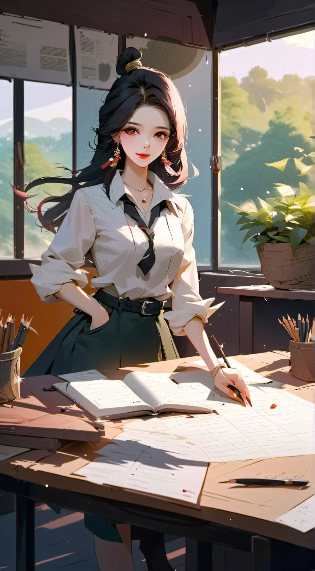 ai character: Principle  background