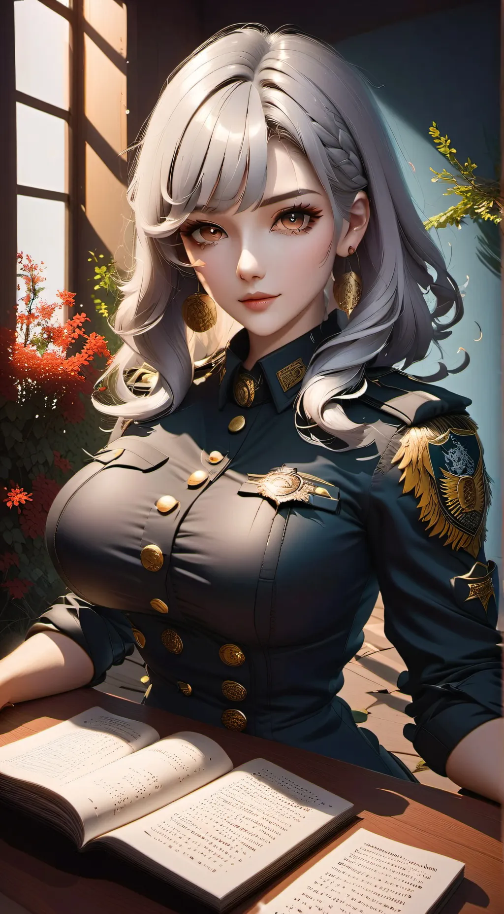 ai character: German officer  background