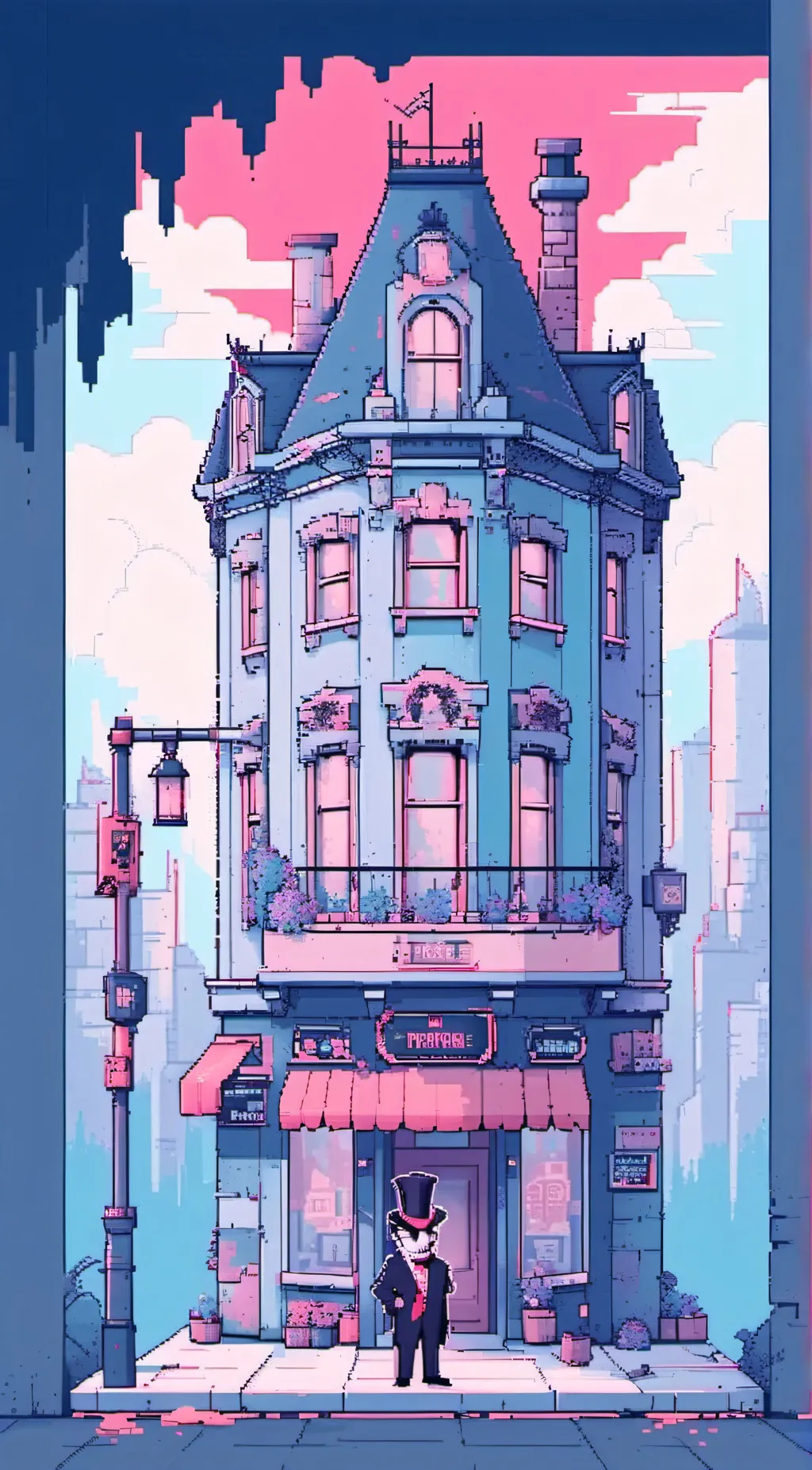 ai character: Sir pentious hazbi background