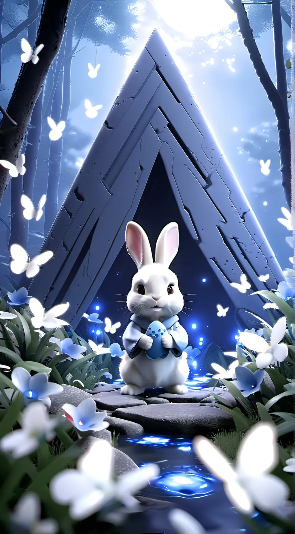 ai character: Easter Bunny  background