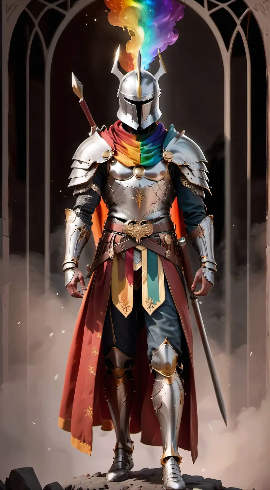 ai character: 🌈rainbow night background