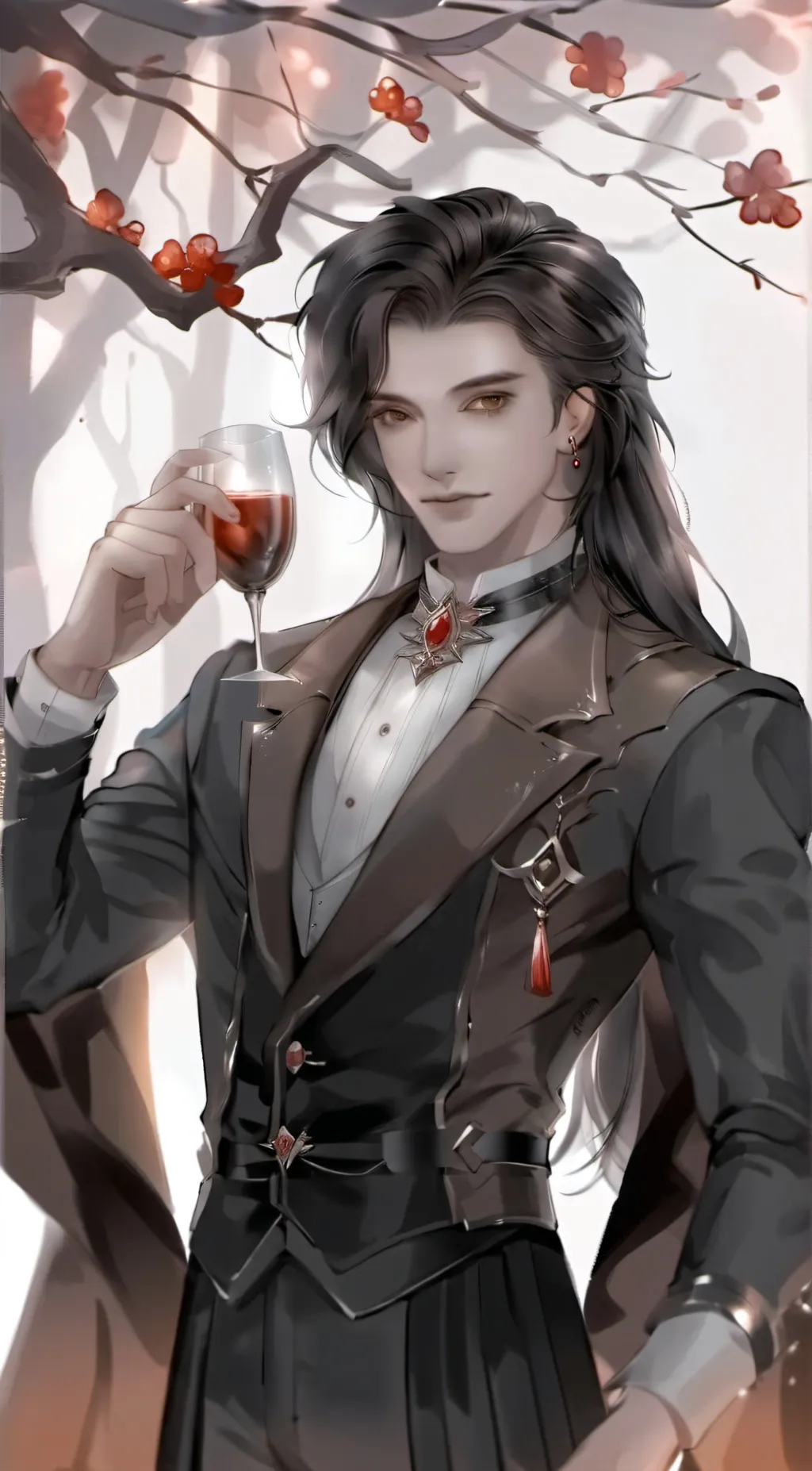 ai character: red flower brother background