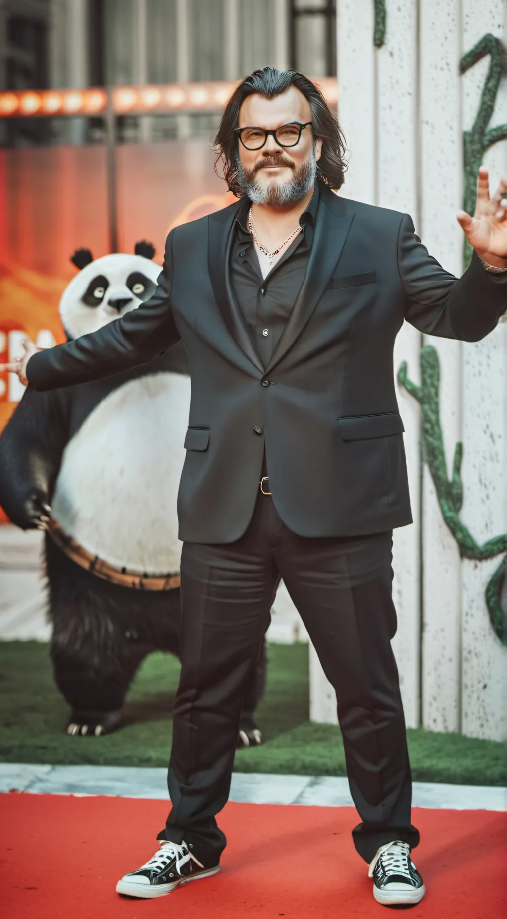 ai character: Jack Black  background