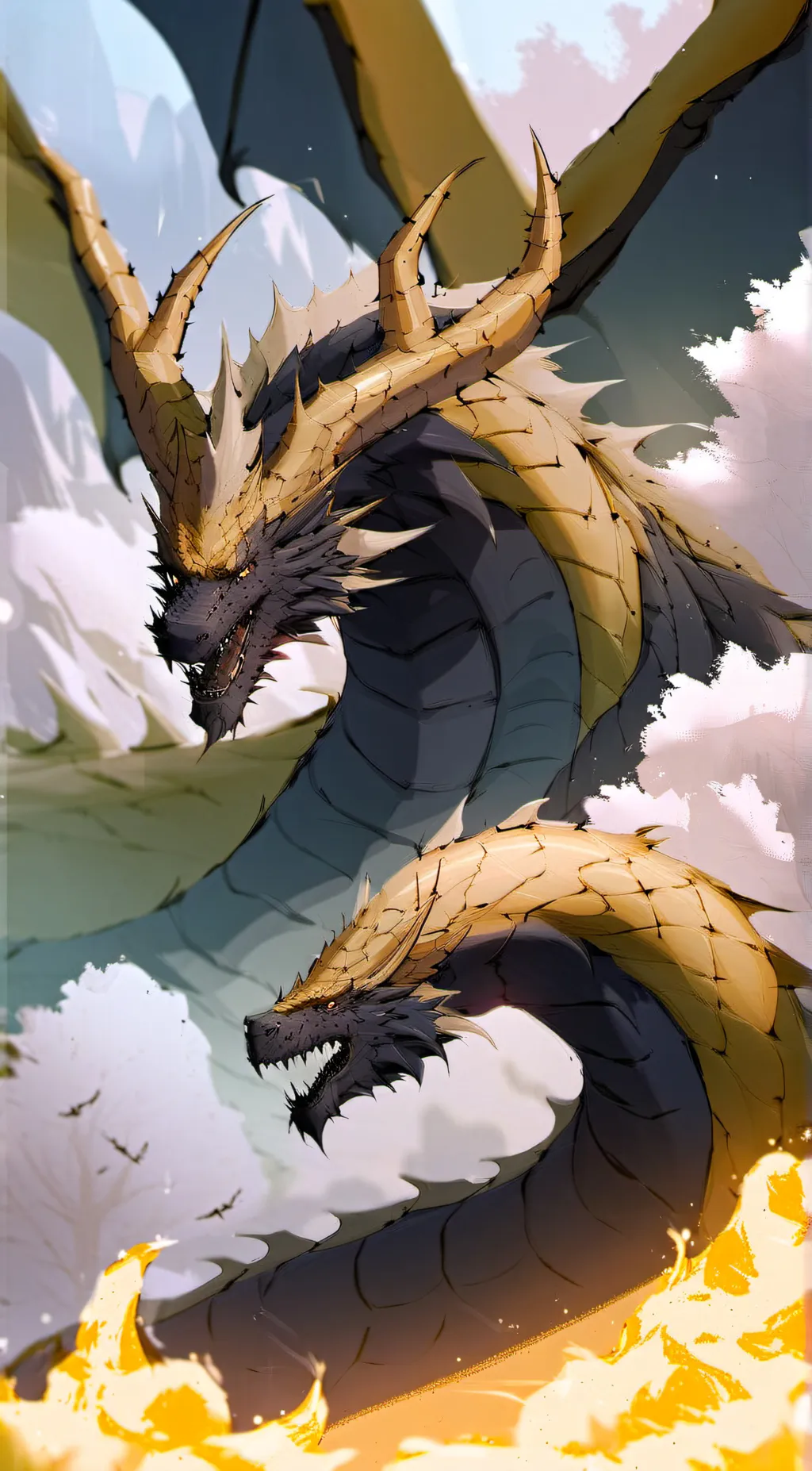 ai character: king ghidorah background