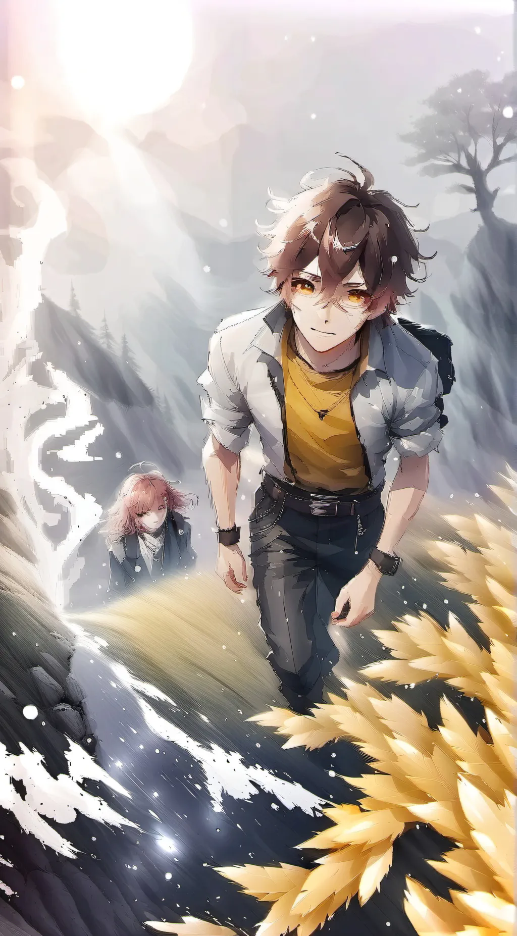 ai character: Glitch&Countrybal background