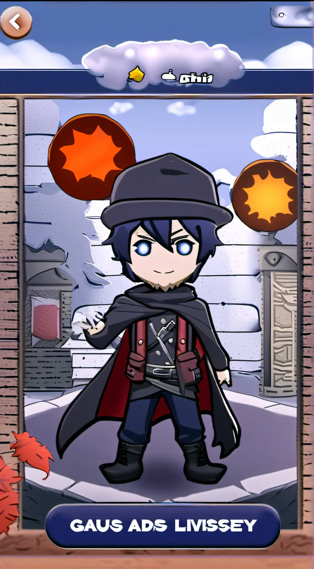 ai character: Gaius livsey gacha background