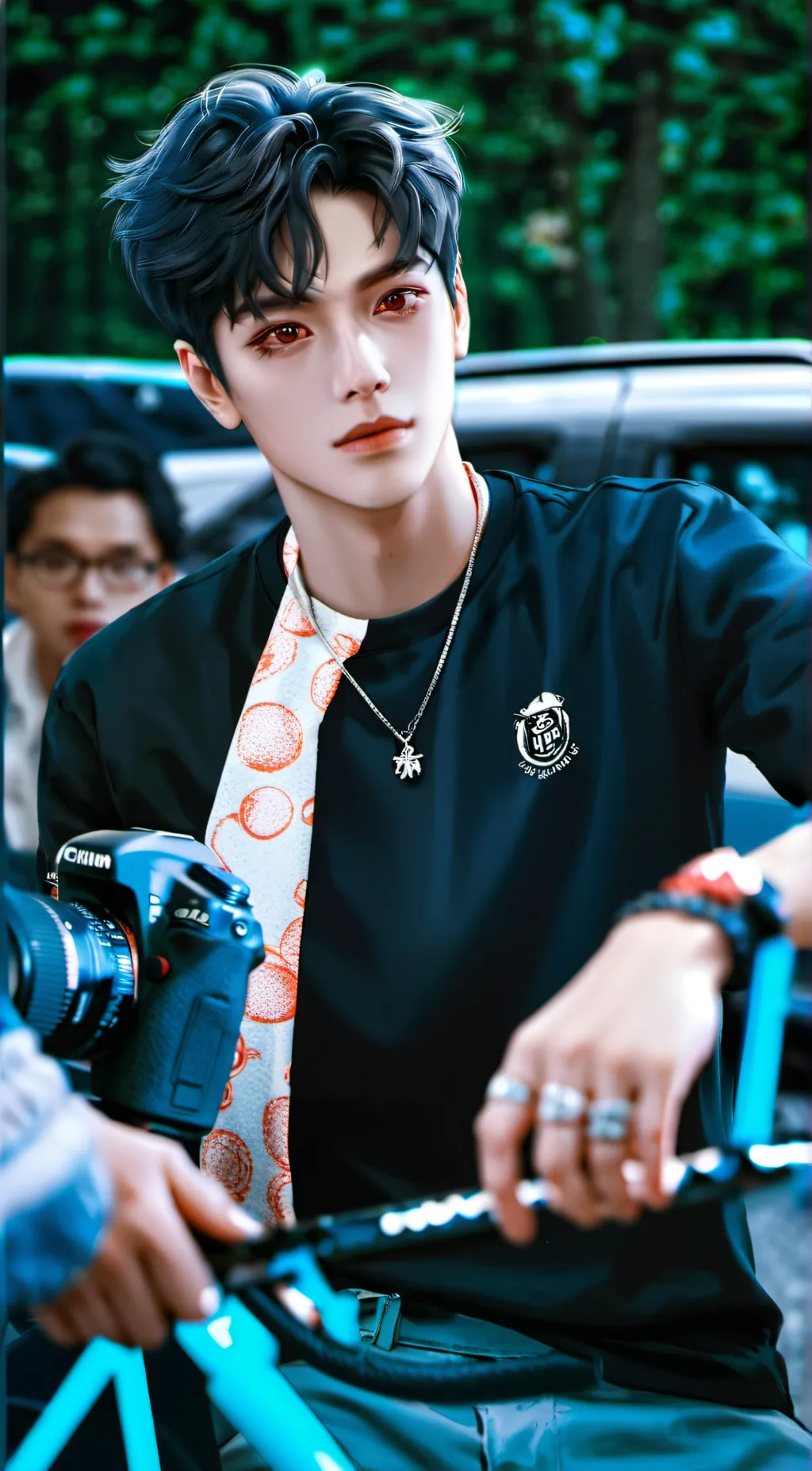 ai character: fire  background