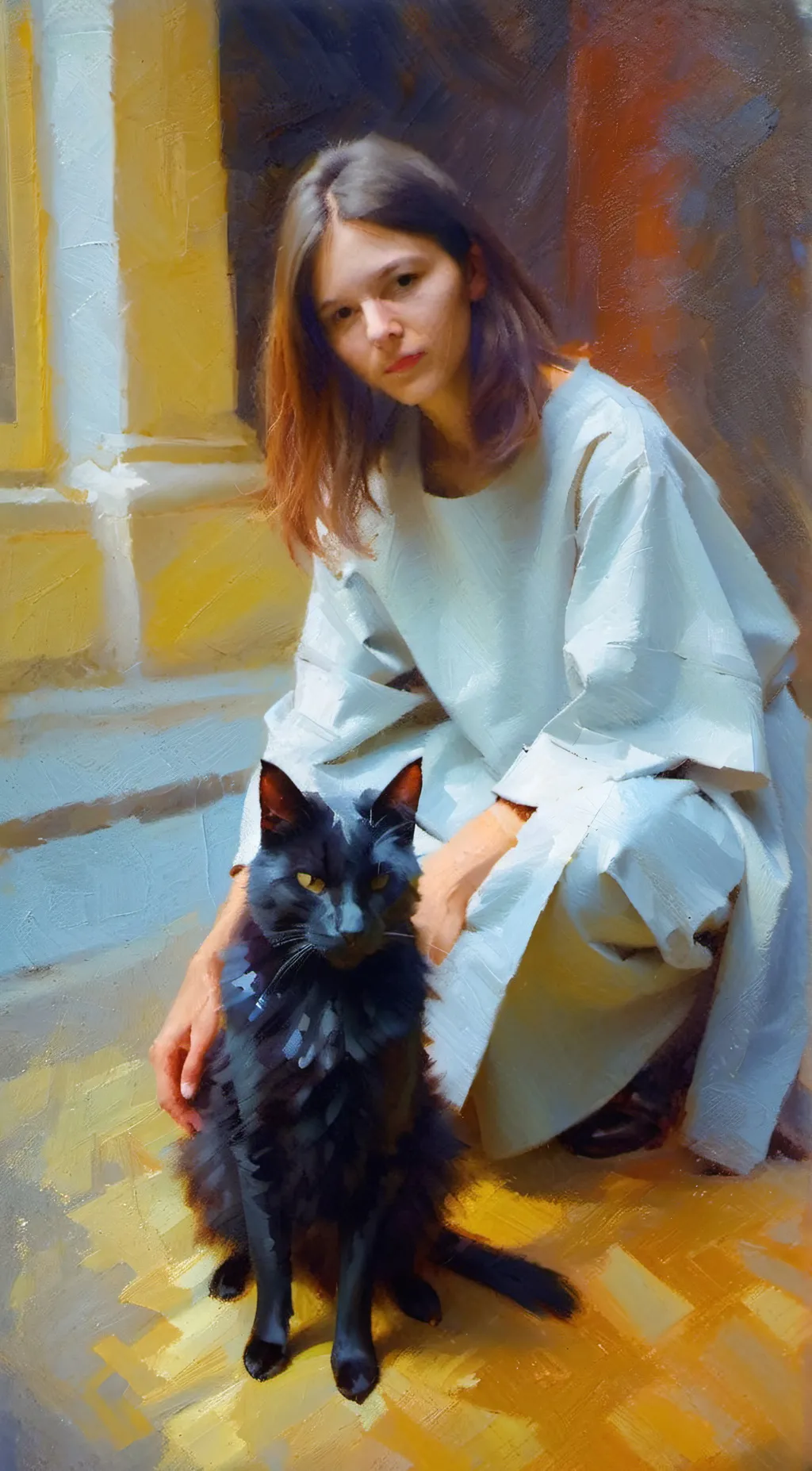 ai character: Violet Therian background