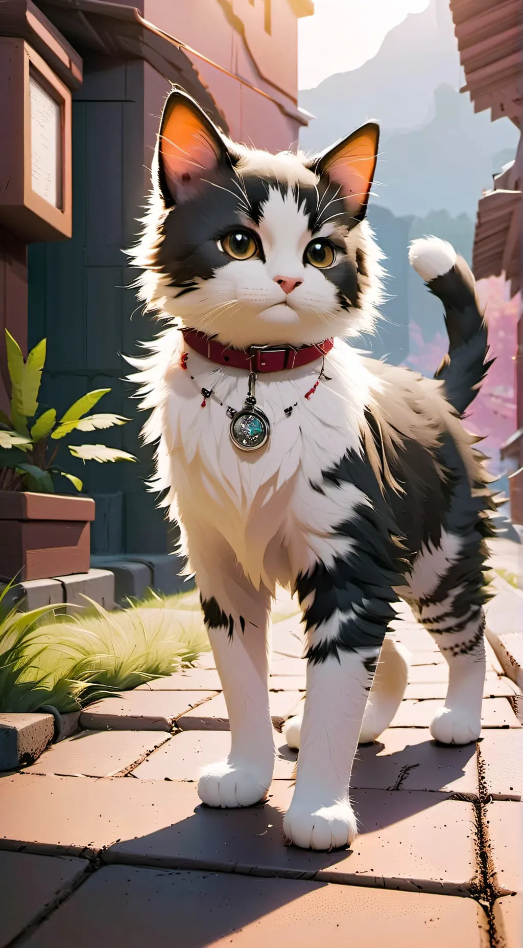 ai character: snow storm background