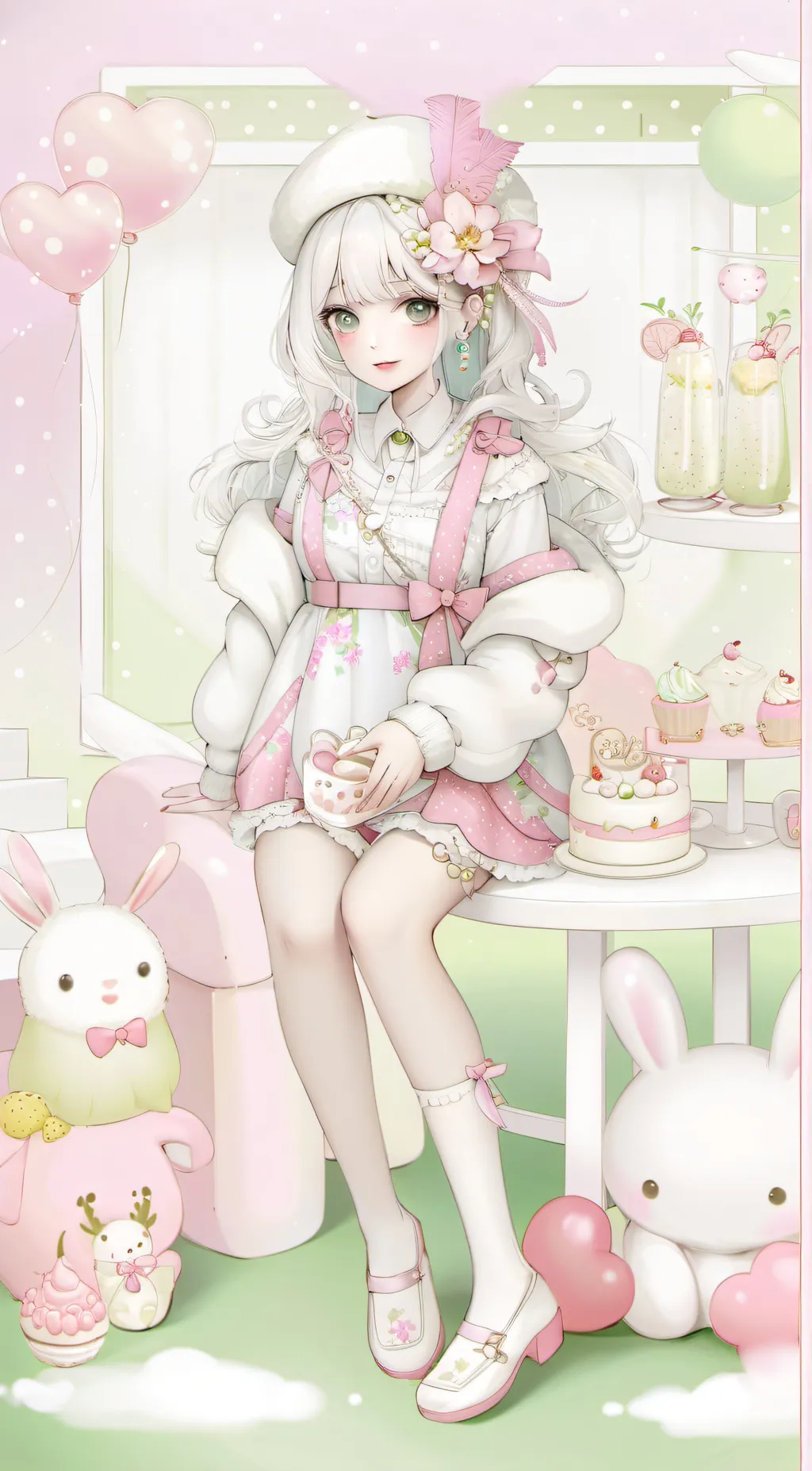 ai character: he'llo kitty  background