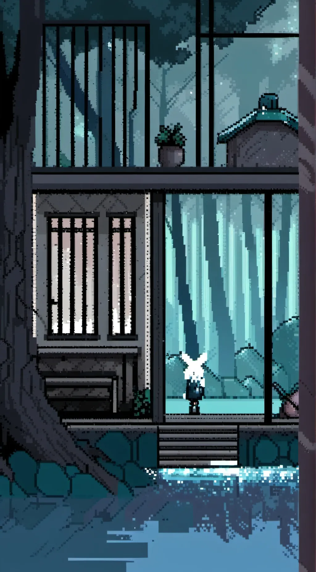 ai character: smiling critter  background