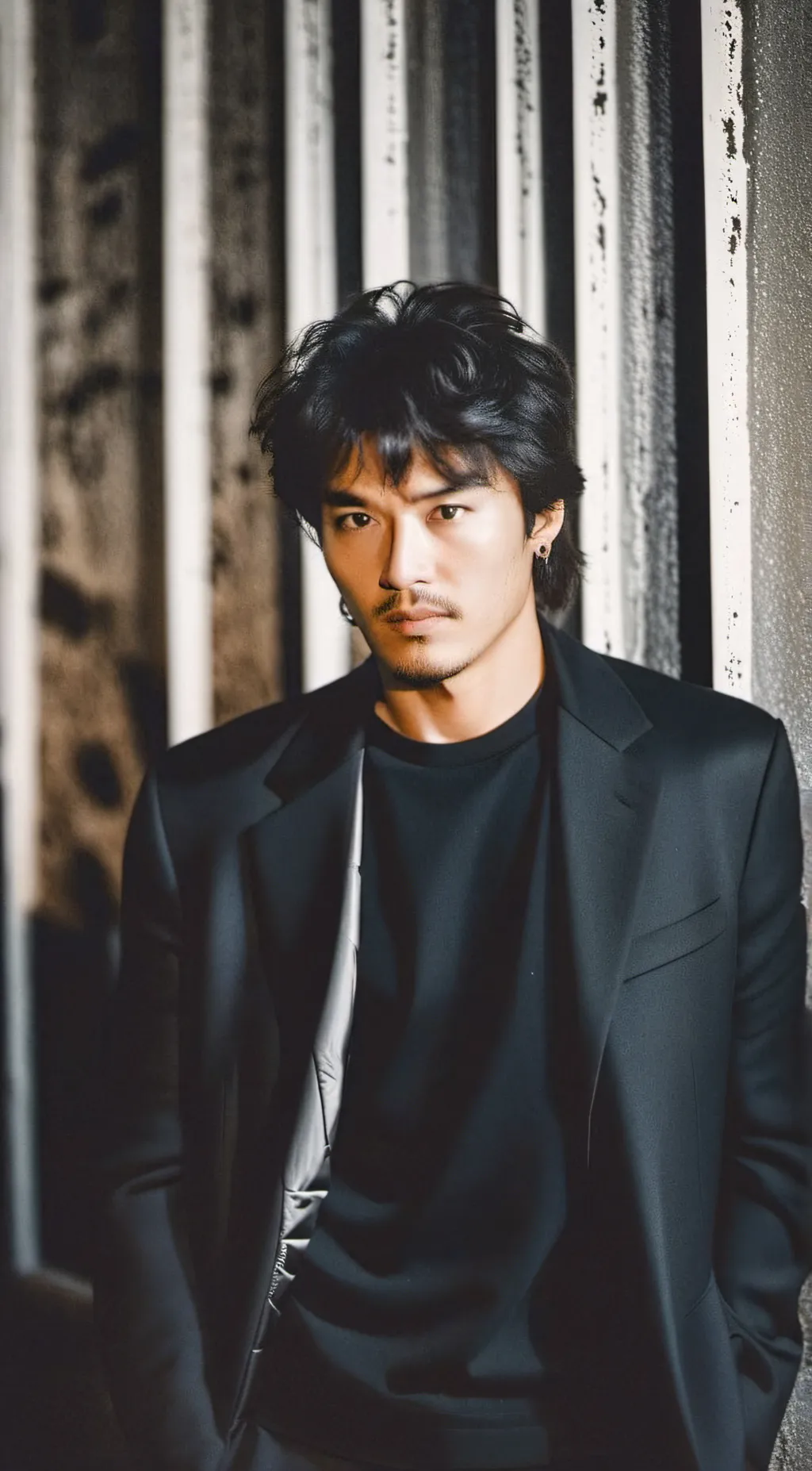 ai character: ВикторЦой background