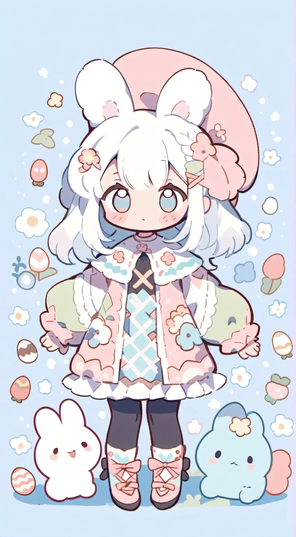 ai character: Easter lily background