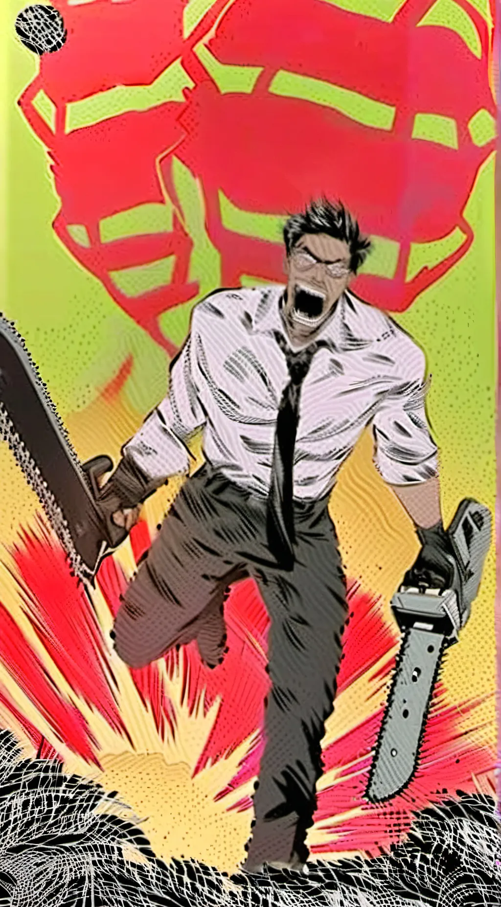 ai character: chainsaw man background