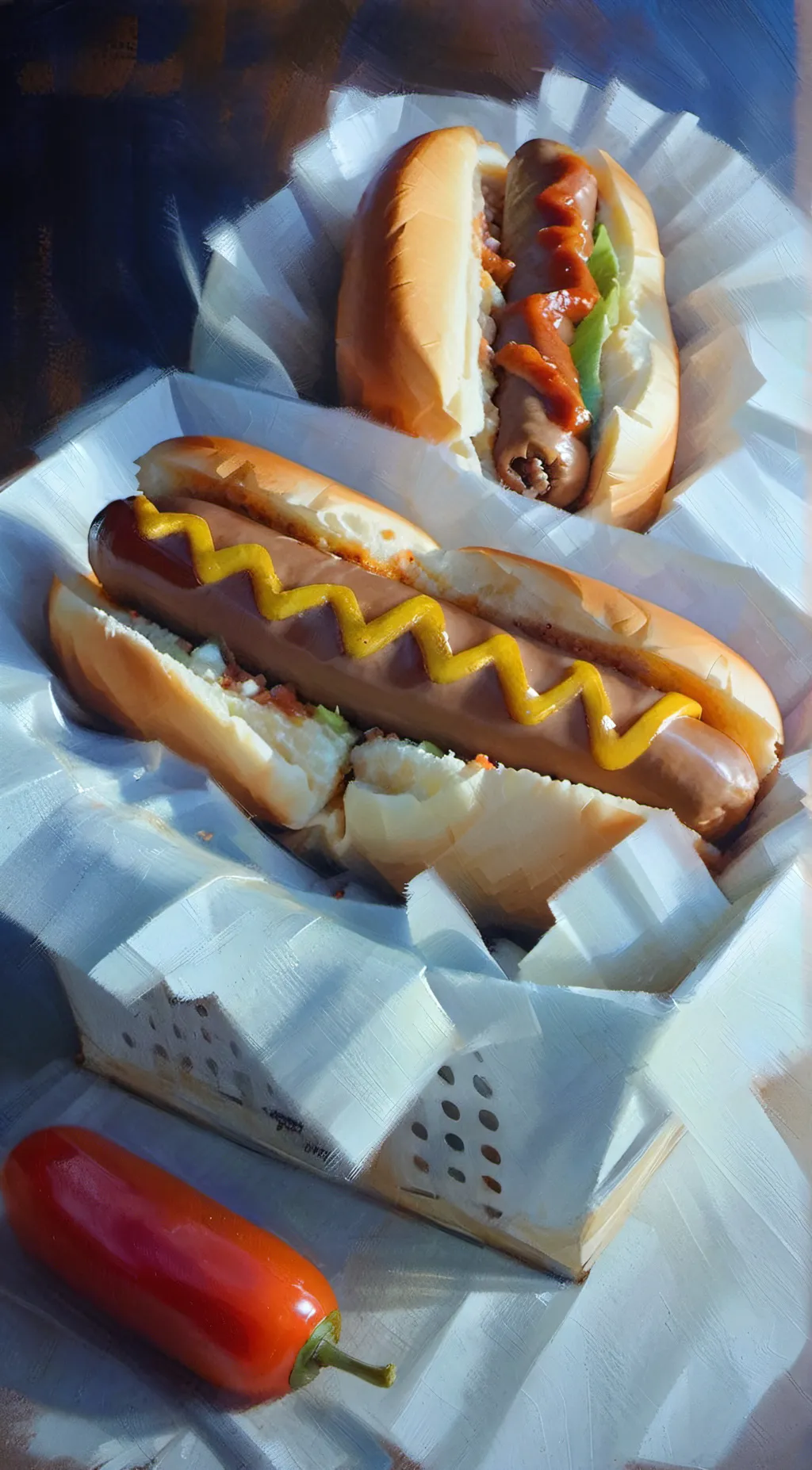 ai character: hot dog background