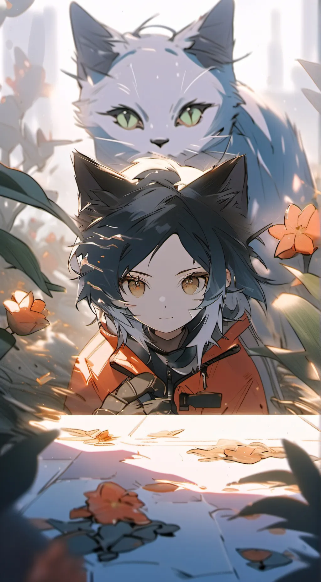 ai character: Luna and Kitty background