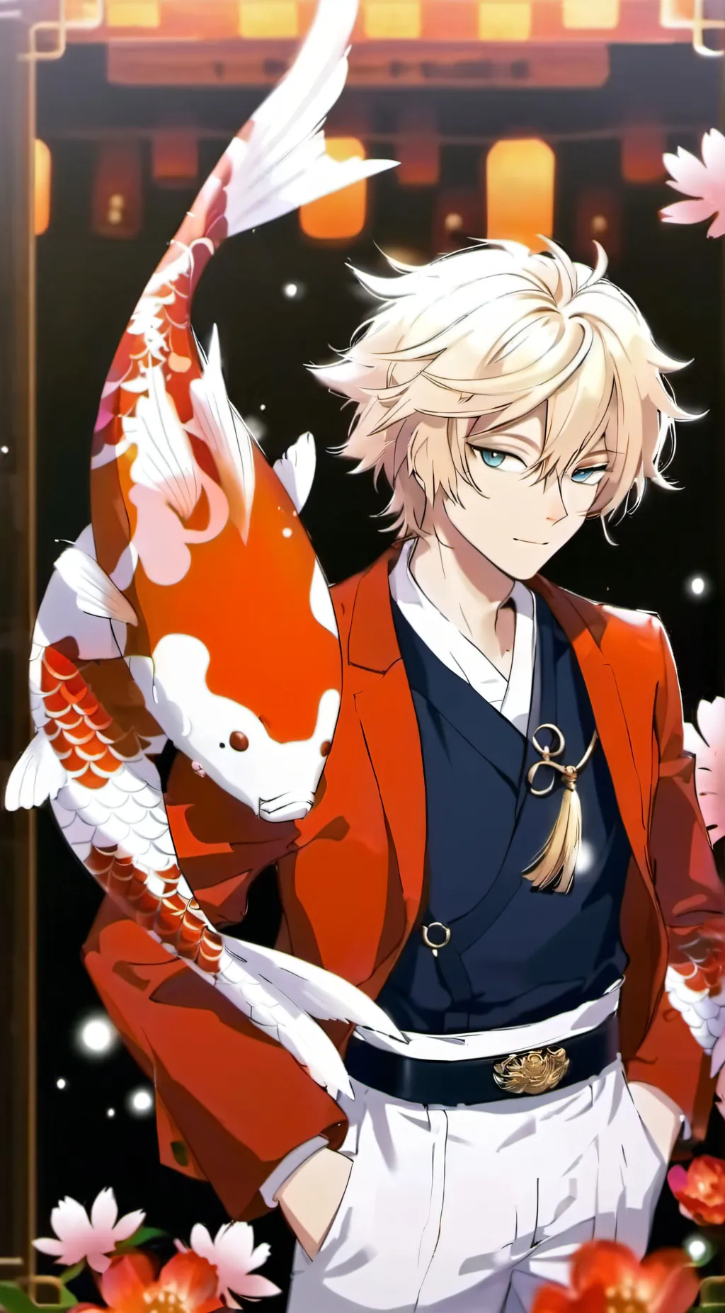 ai character: Anime koi  background