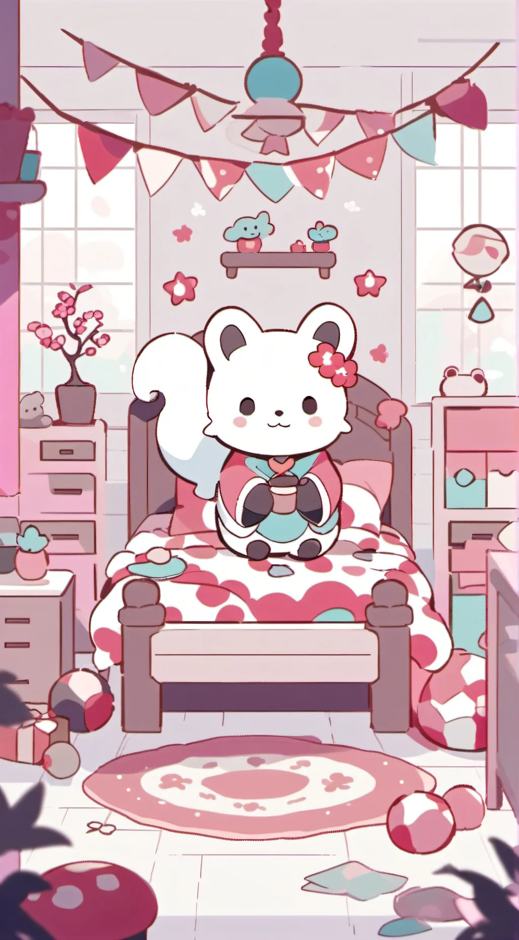 ai character: Smiling critters  background