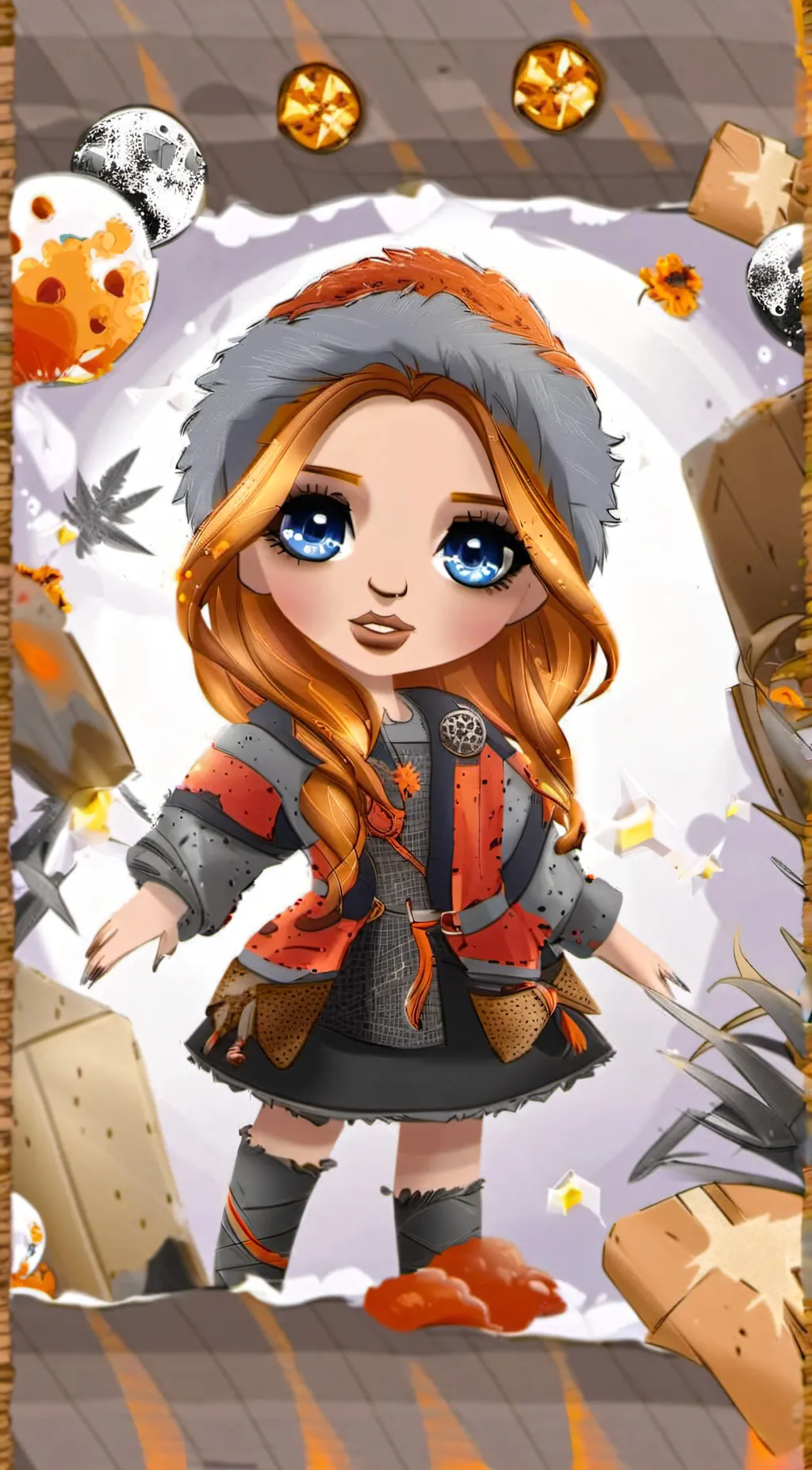 ai character: Orange background