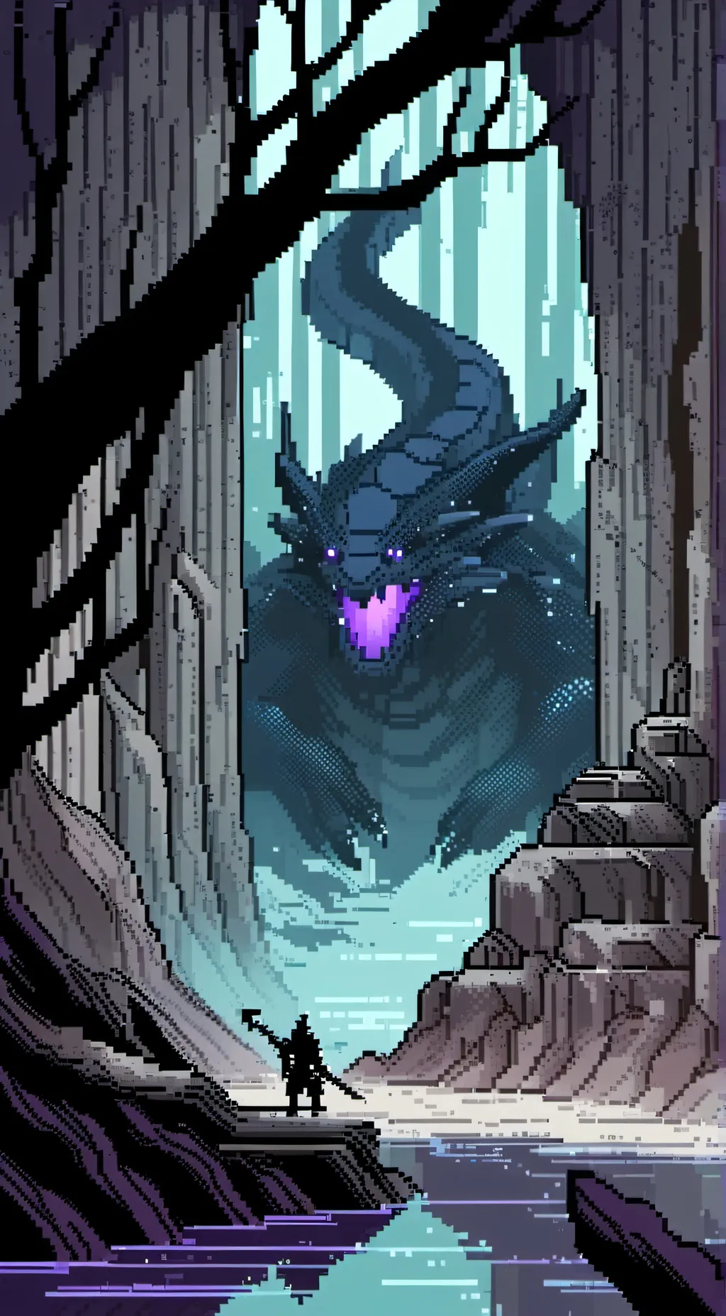 ai character: stranger in caves background