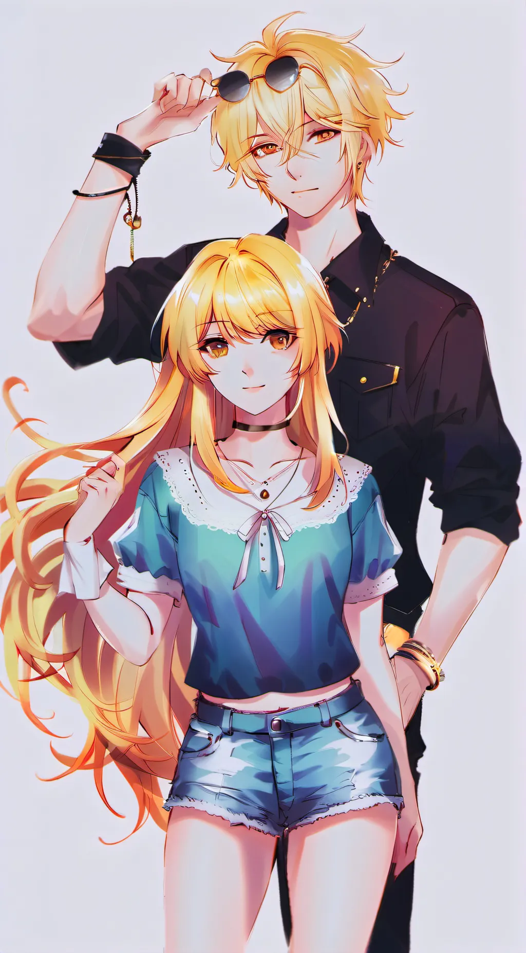 ai character: lumine and aether  background