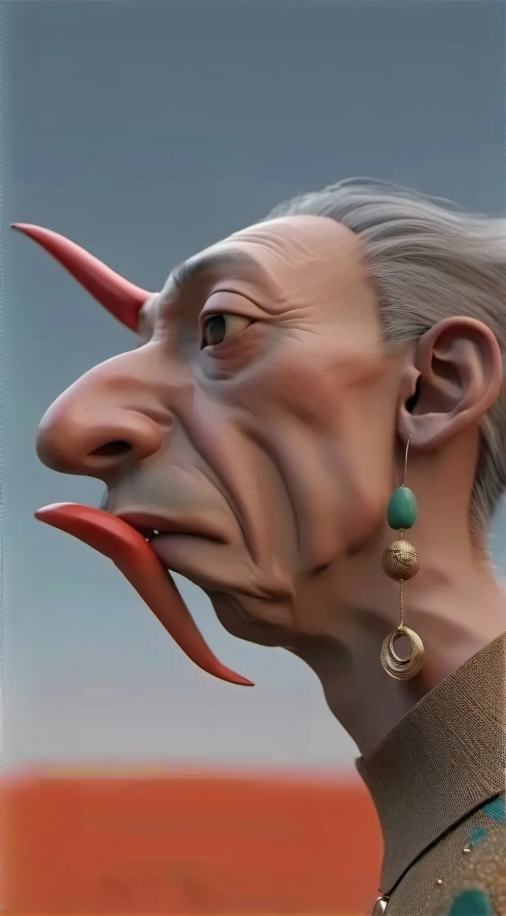 ai character: Mr. Pointy rednose background