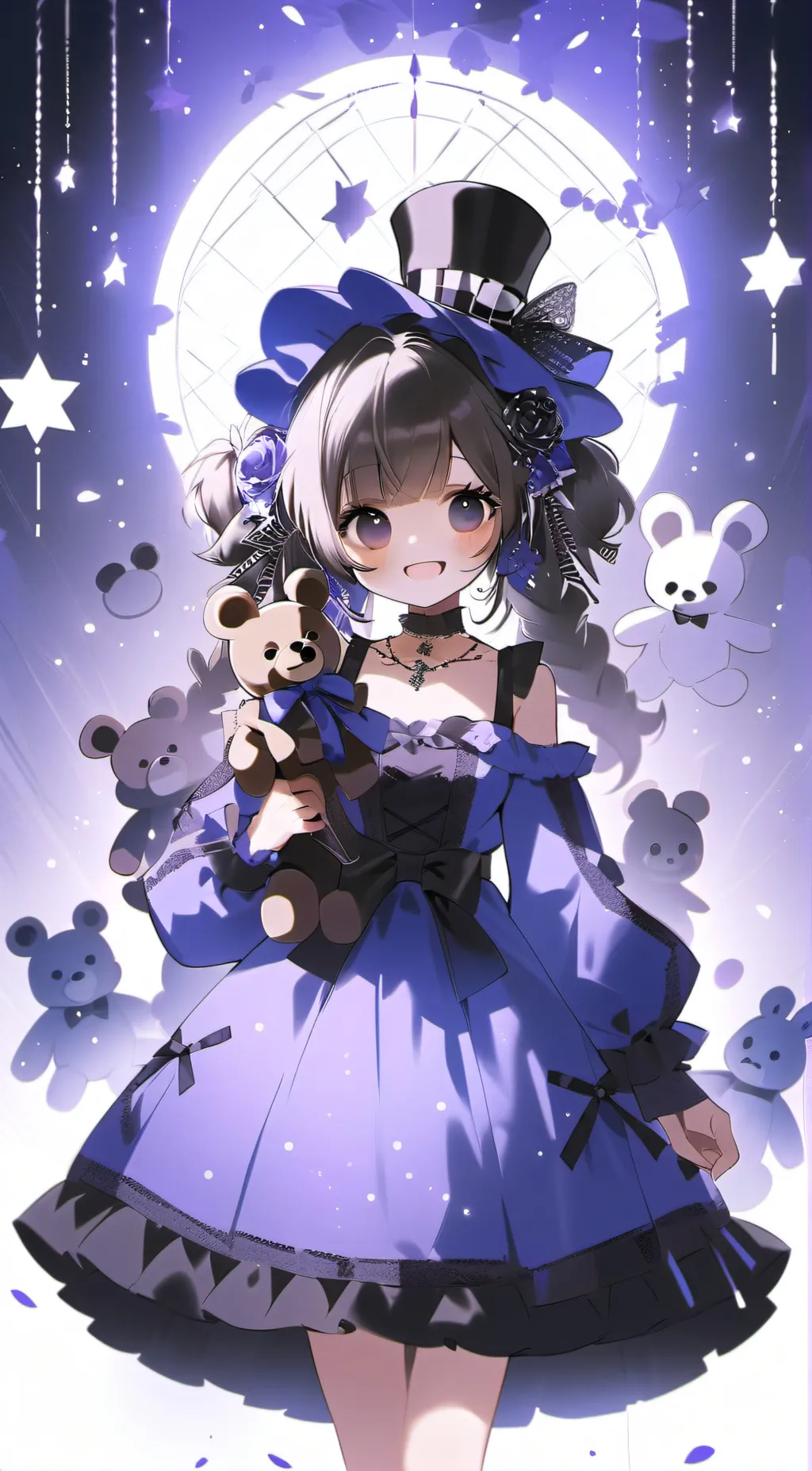 ai character: moon and dust background