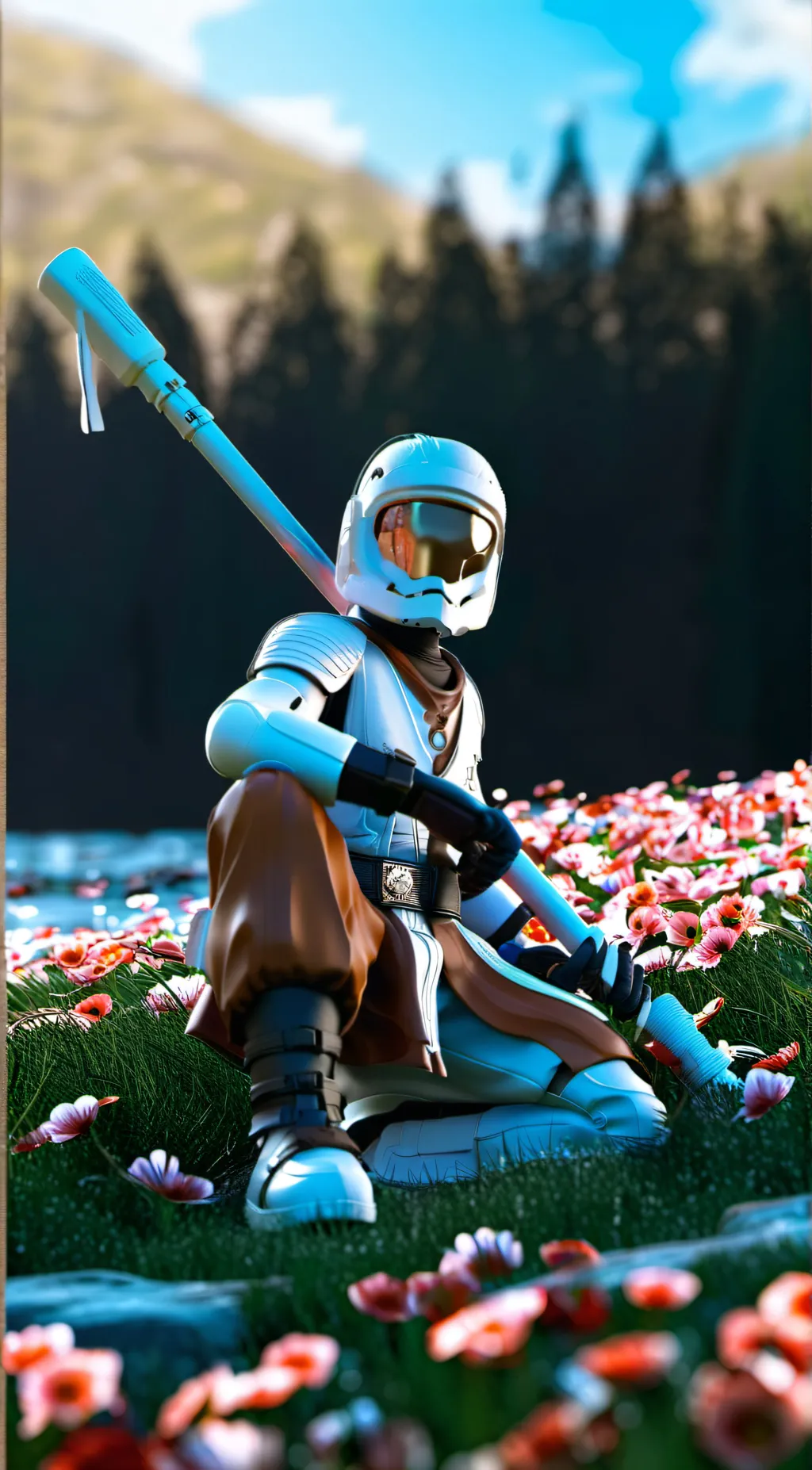 ai character: Guardian of time background