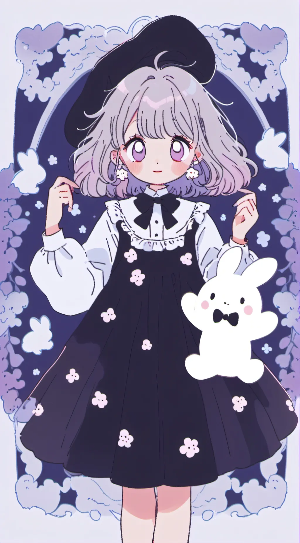 ai character: easter bunny girl  background