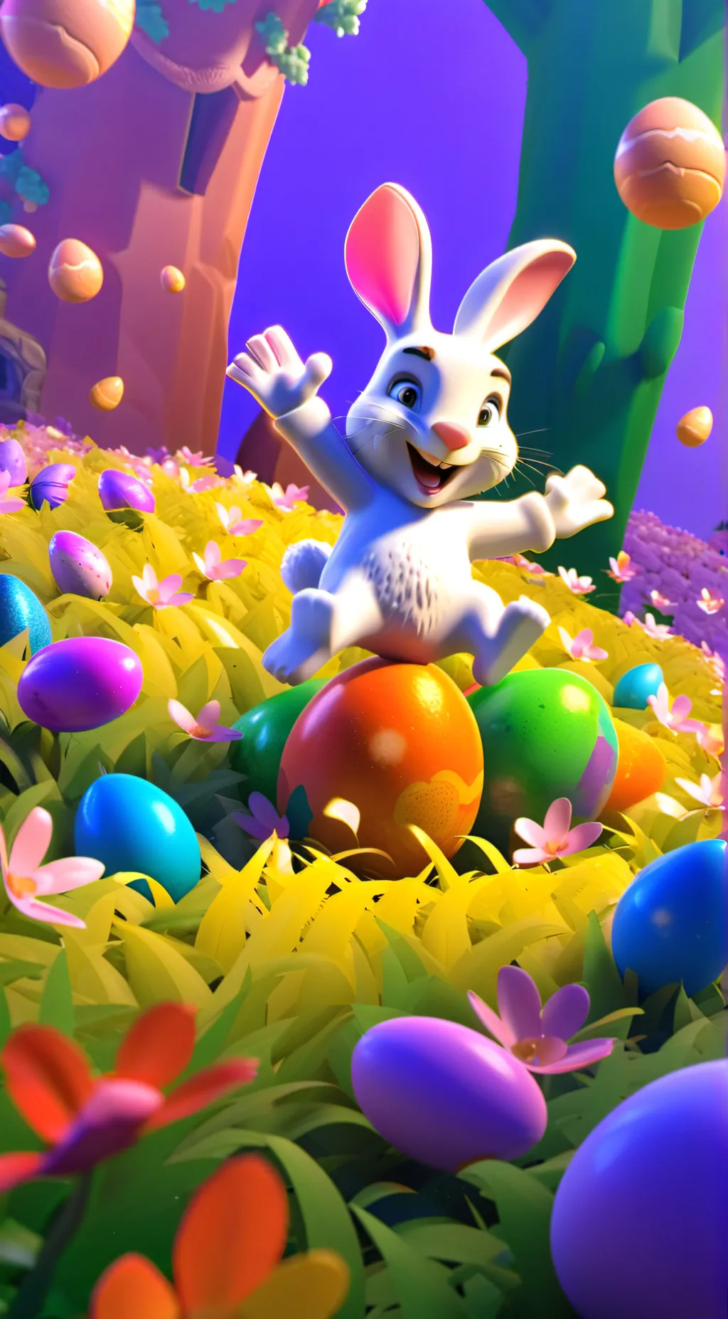 ai character: Easter Bunny background