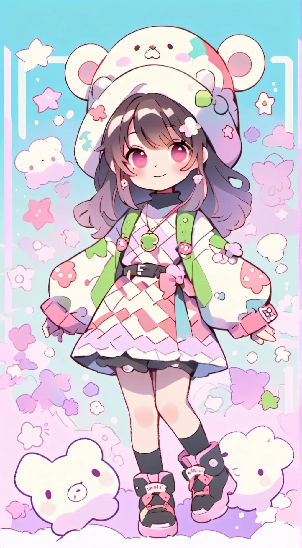 ai character: Easter girl  background