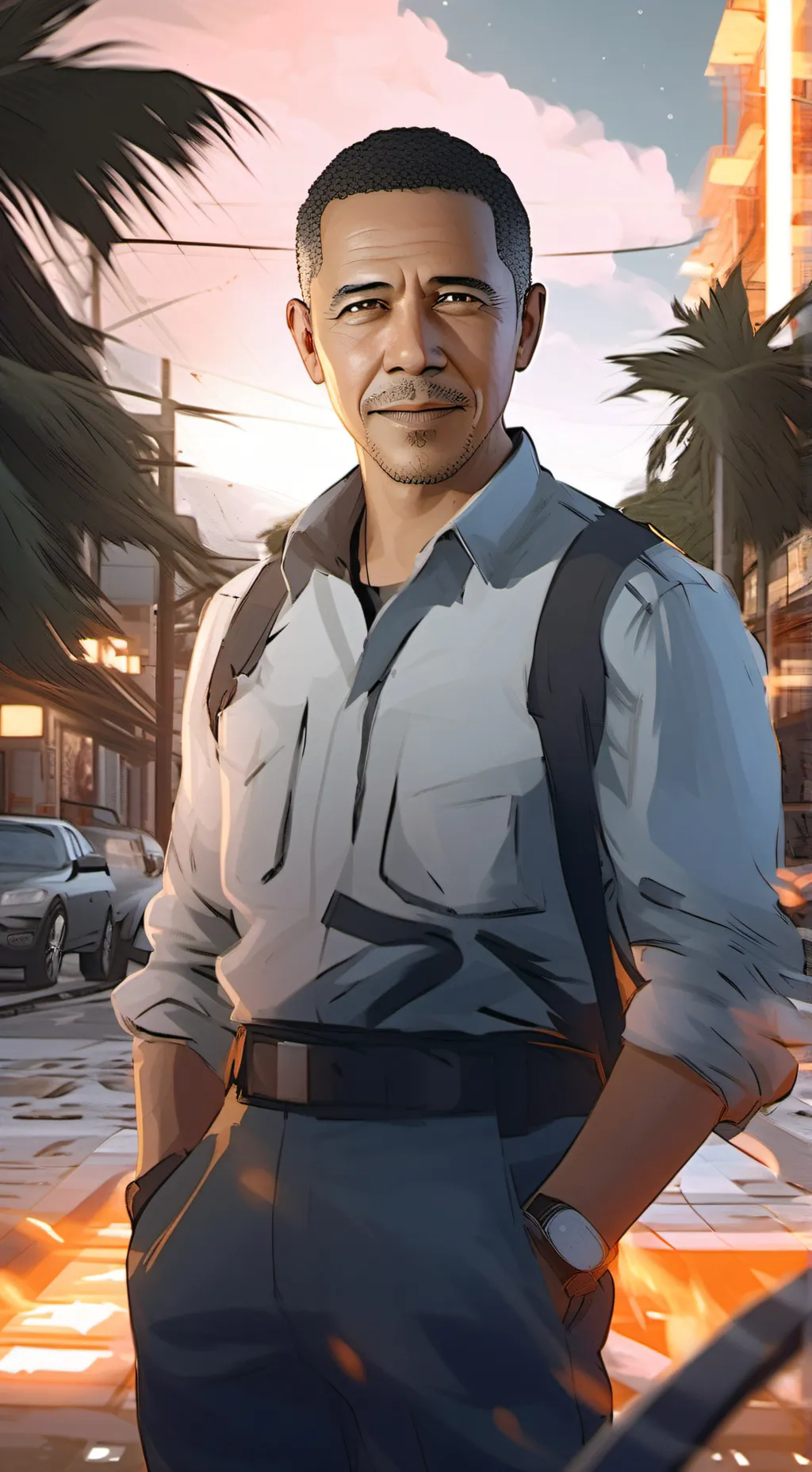 ai character: Barack Obama background