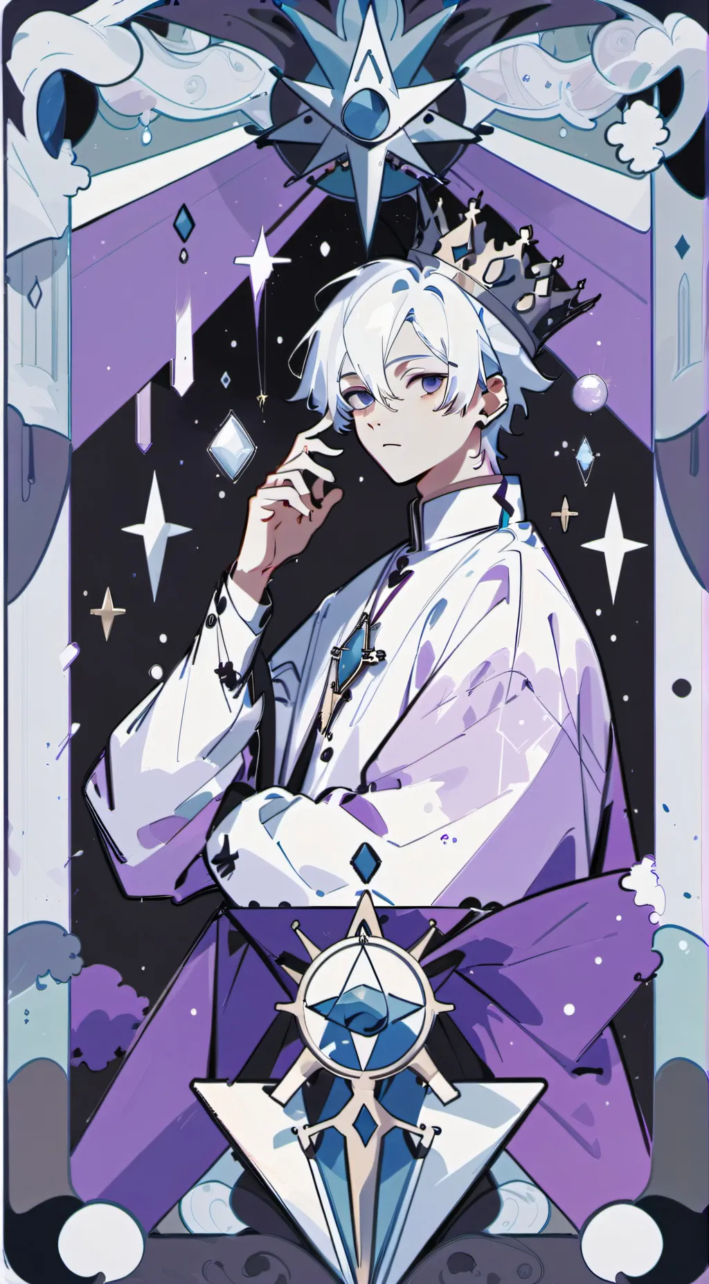 ai character: ice prince  background