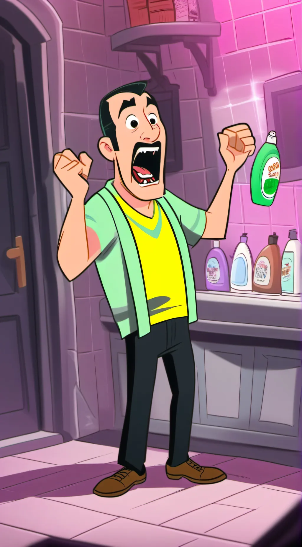 ai character: I SWALLOWED SHAMPO background