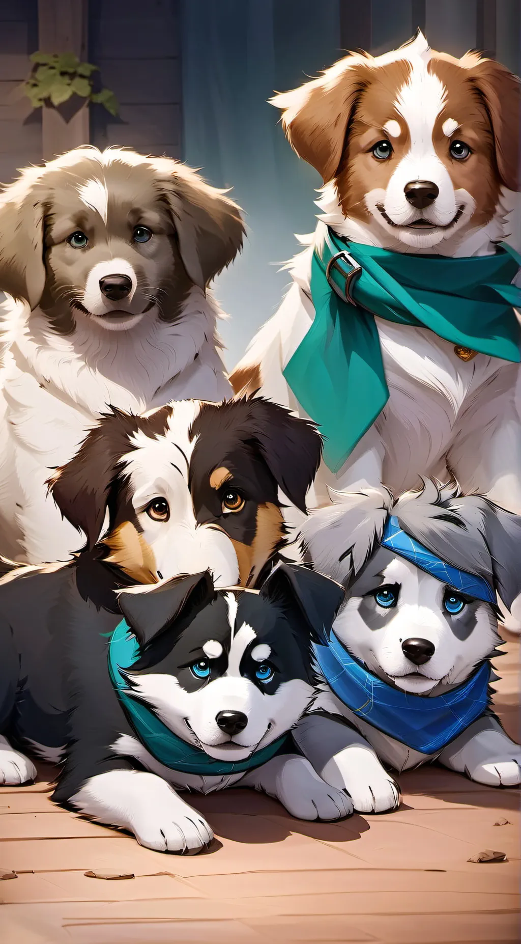 ai character: The kennel dogs background