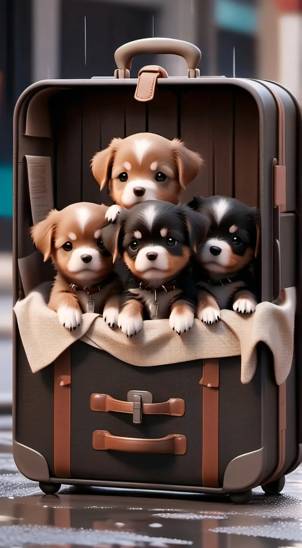 ai character: puppies background