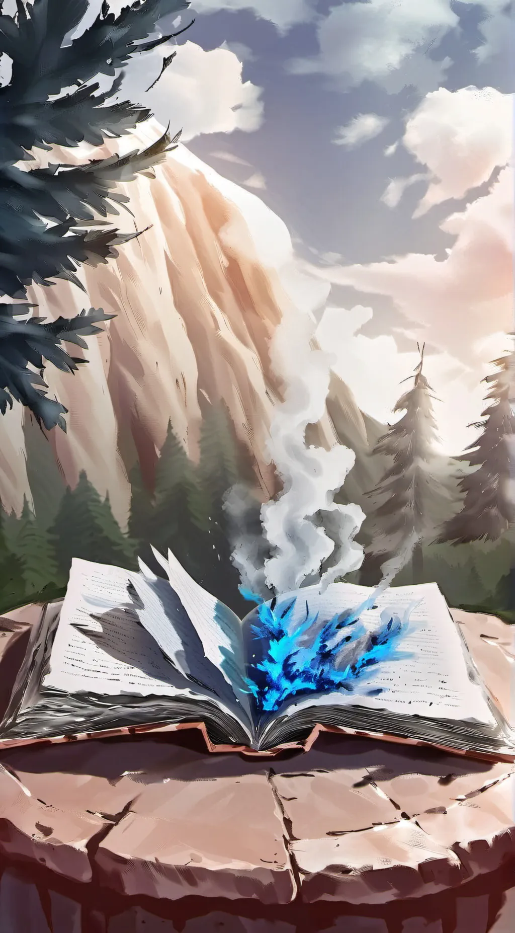 ai character: magic book background