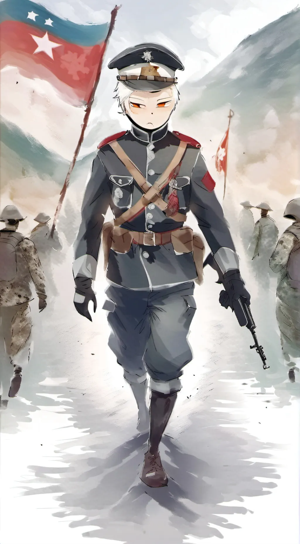 ai character: Soldier countries  background