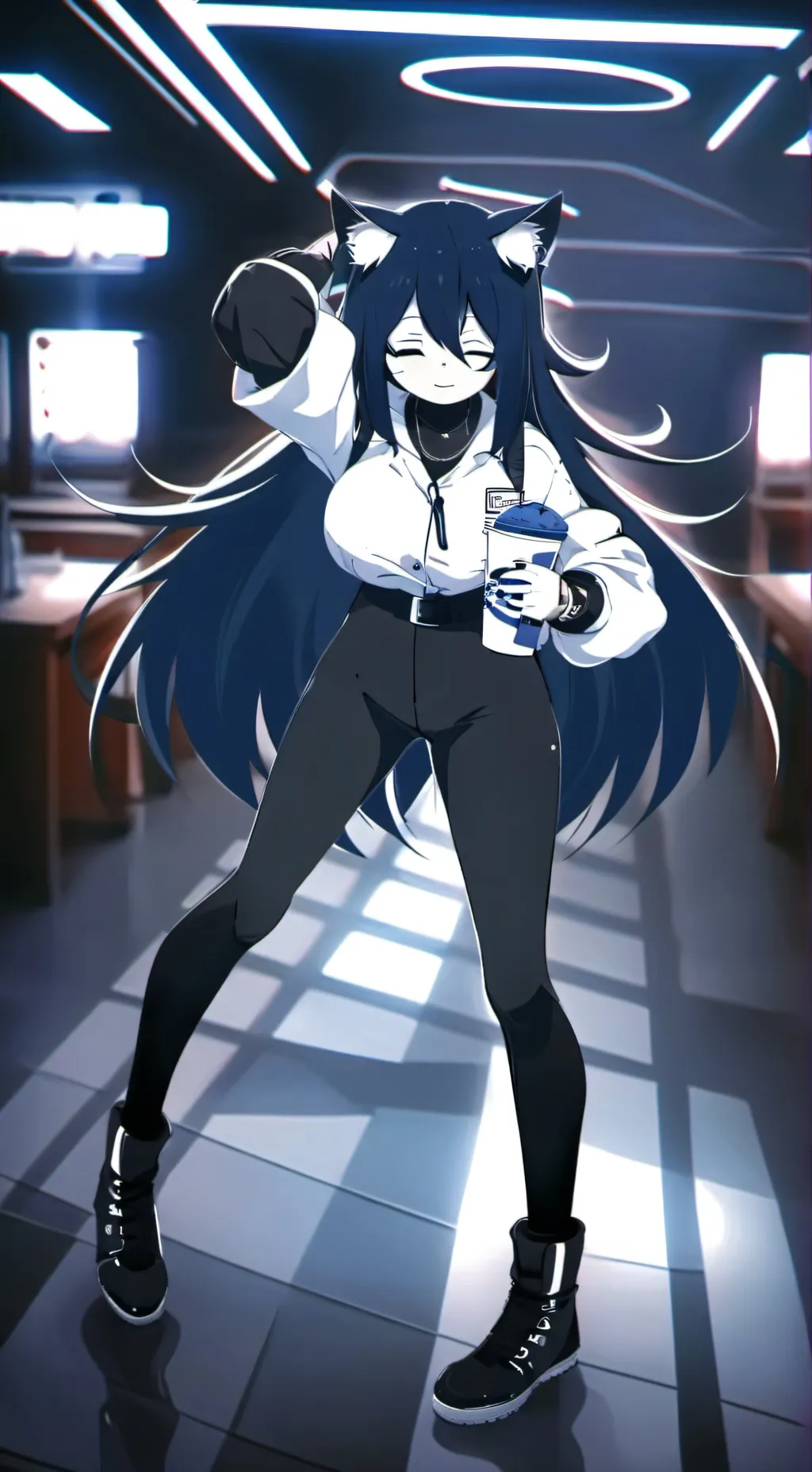 ai character: Miss circle background