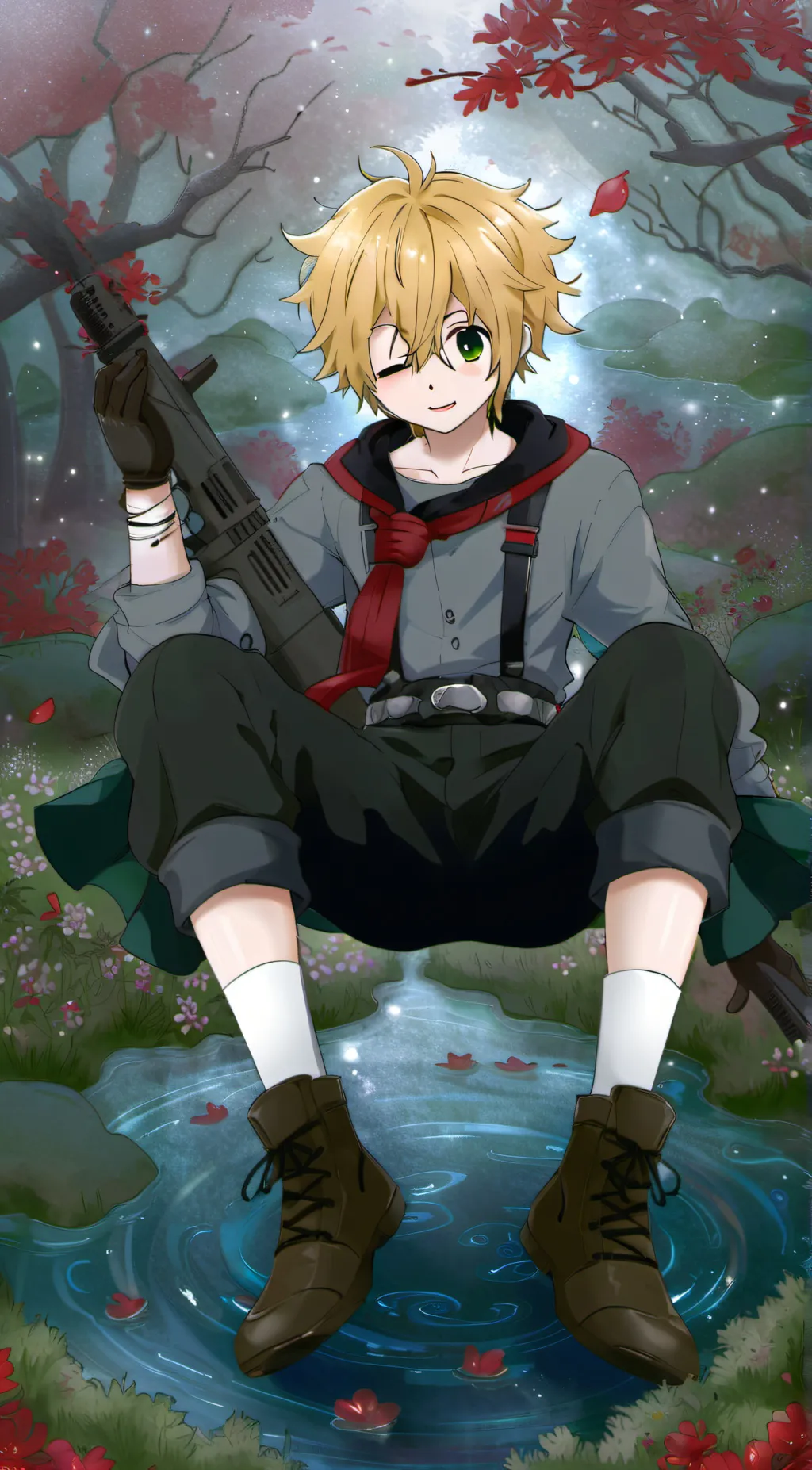 ai character: bakugo kacchan  background