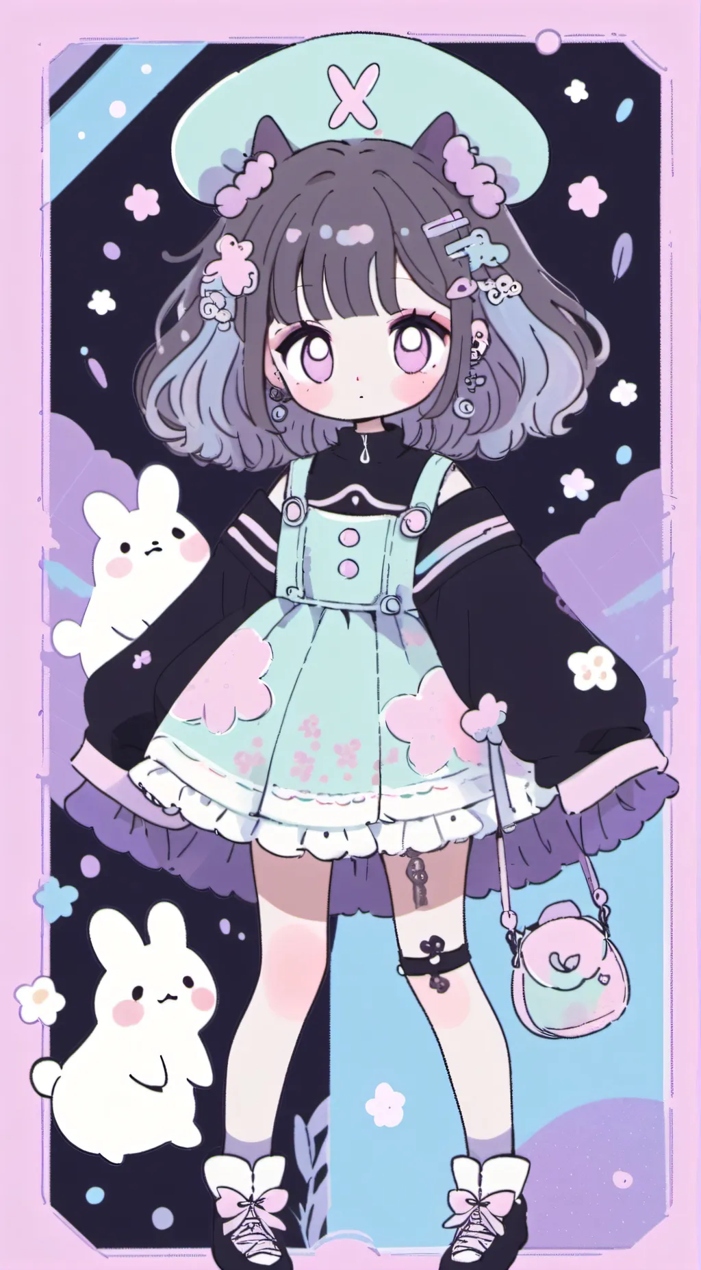 ai character: bun bun💋💗💗💜💝👛💄 background