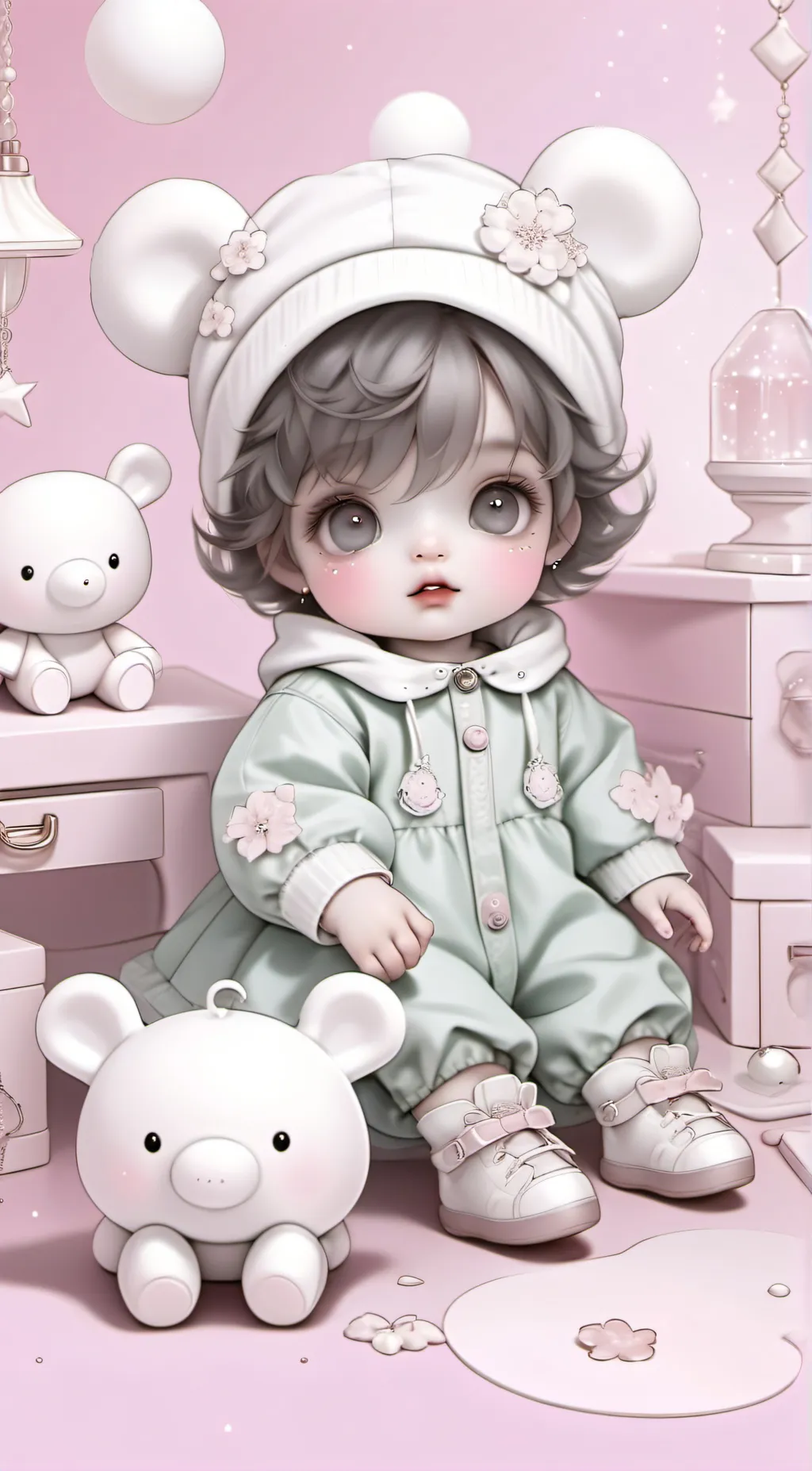 ai character: Emerald background